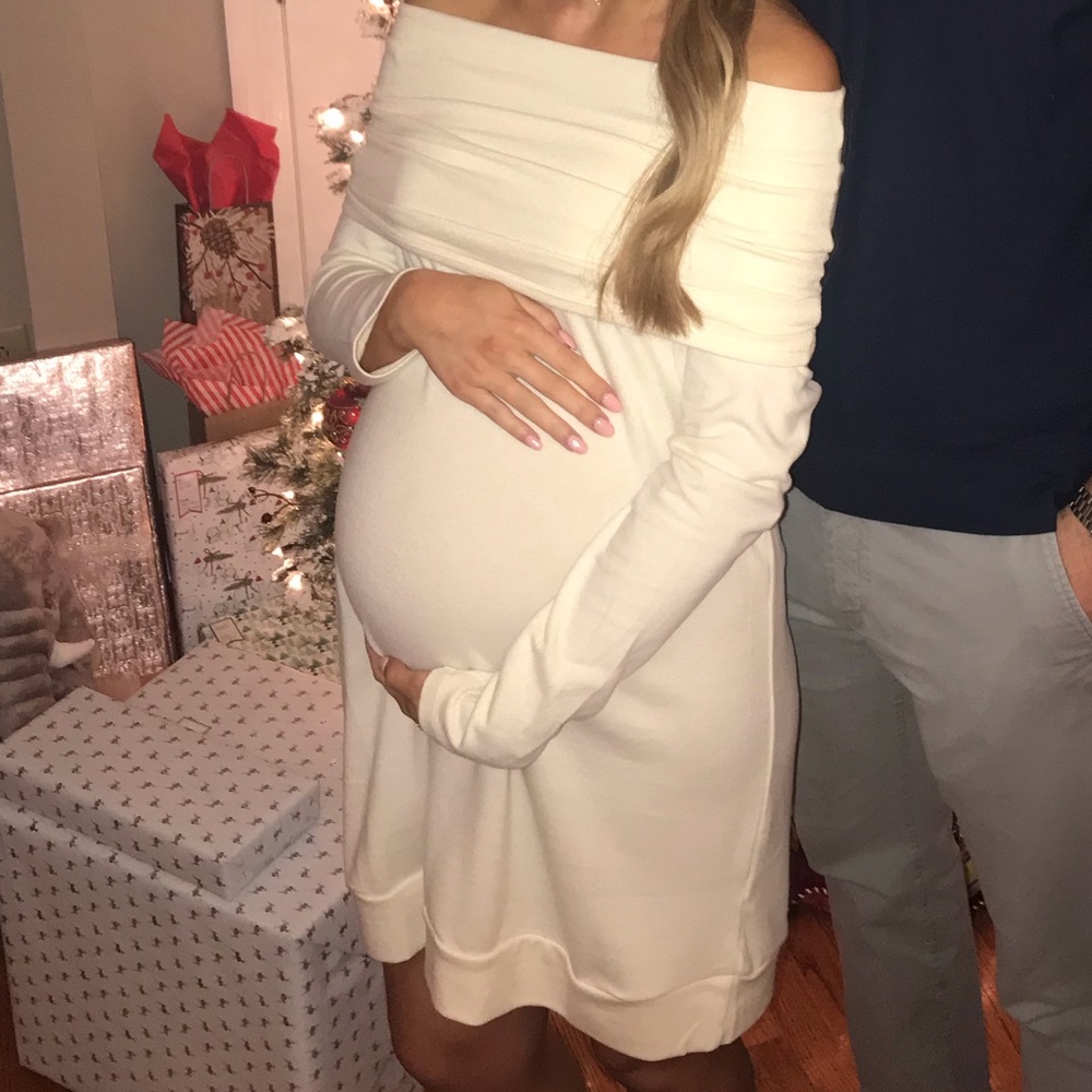 Off the shoulder maternity dress